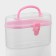 Organizer for storage with an insert, 12 × 7.5 × 7.5 cm, pink color