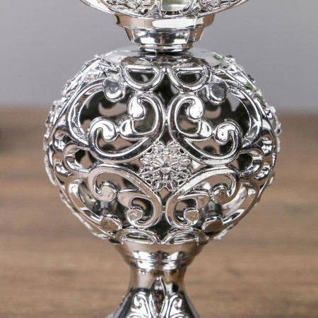 Climber Plastic, glass for 1 candle "openwork ball" glass on the leg silver 15x6x6 cm-4