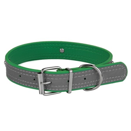 The paw collar with a reflective strip, 59 x 3 cm, artificial leather, green-1