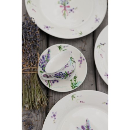 Coffee steam porcelain shade “Lavender”, 2 objects: a cup 80 ml, a saucer d = 11.4 cm, white color-8