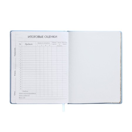 Universal diary for grades 1-11, 48 sheets, Velvet, solid cover, artificial leather, thermoting, liesse, marshmallow blue-8