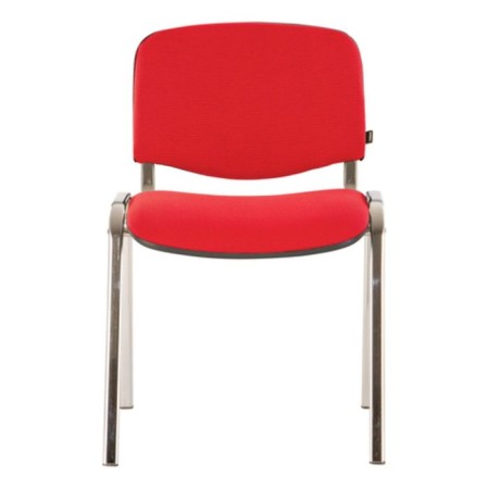 Stool for staff and visitors to Brabix ISO CF-001, chrome frame, red fabric with black-1
