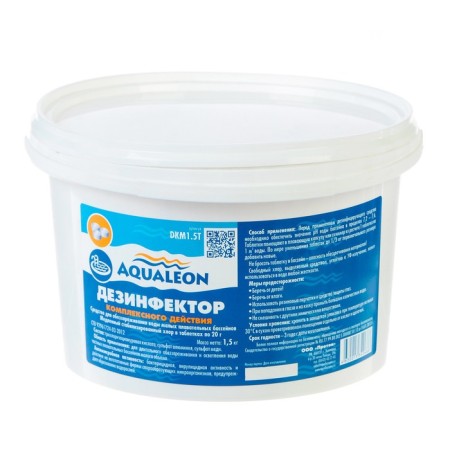 Slow Stabilized Chlorine Aqualeon Complex Tab. 20 g. 1.5 kg