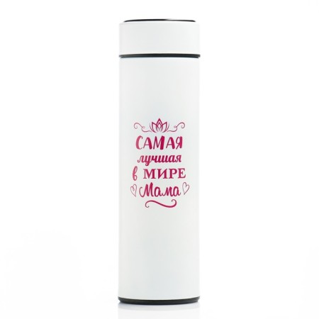 Thermos, 500 ml, Basic "best mother", with a strainer, with a temperature sensor, retains heat 8 hours