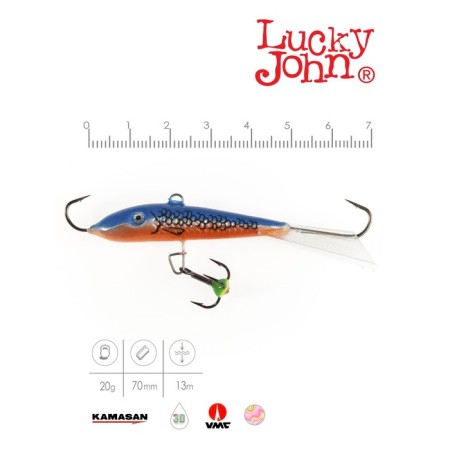 Balancir Lucky John Fin 5 + tee, 7 cm, color 45h blister-1