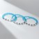 Bracelets "Demetrons" beads, 3 pcs., Best Friends Forever, white blue color