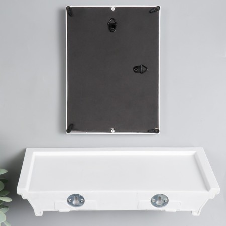 Photo frame plastic 10x15 cm with a shelf "Olivia" white 26x15 cm-4