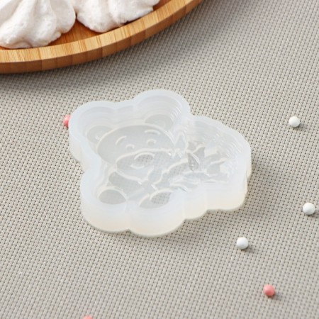 Silicone form "Bear with a bouquet", 7 × 7 cm, transparent color-2