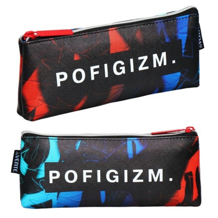 Penal is soft, 1 compartment, 80 x 210 x 35 mm, voluminous, Devente, Pofigizm, artized leather, with a lining