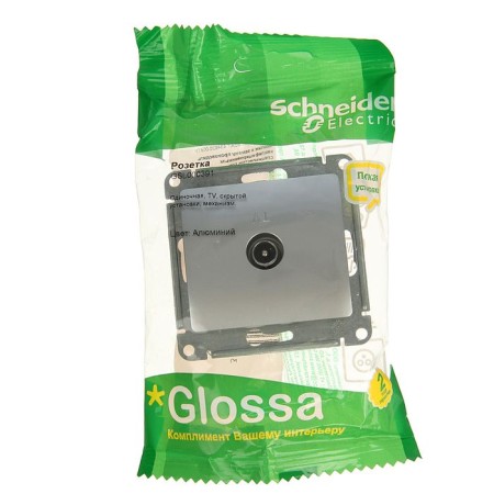 Television socket "Glossa" Sche GSL000391, hidden, tip, 1DB, aluminum color-2
