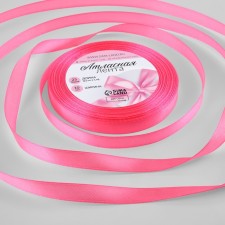 Satin ribbon, 10 mm × 23 ± 1 m, the color of the rich pink No. 05