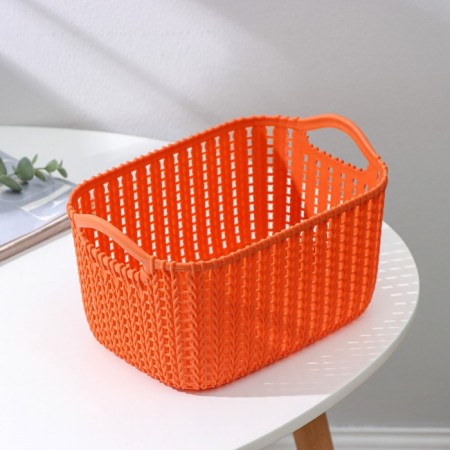 Storage basket with handles "Weaving", plastic, 24 × 16 × 13 cm, color mix-1