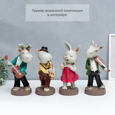 Polystone souvenir "Bremen musicians. Losik-guitarist" 30x14.5x16.5 cm-6