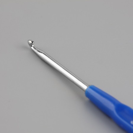 Knitting hook, with a plastic handle, d = 3.5 mm, 13.5 cm, blue color-3