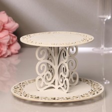 Cake stand, 2-tier, wood, collapsible, h = 15 cm, d = 19.24 cm