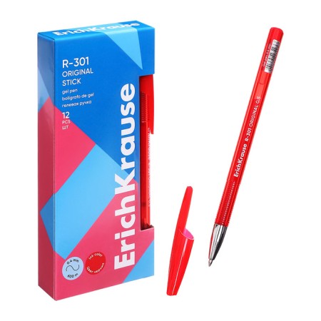 Gel pen Erichkrause R-301 Original Gel, red ink, node 0.5 mm, letter line 600 meters-10