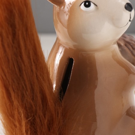 Piggy bank Ceramics "Squirrel with stoolen" 9x13x15.5 cm-5