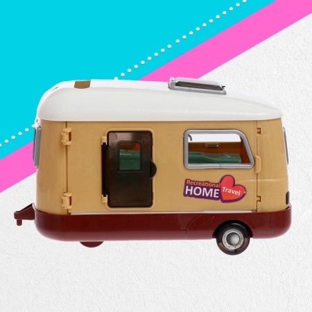 Game set "Traveler" a car with a trailer, helicopter, dolls, accessories-14