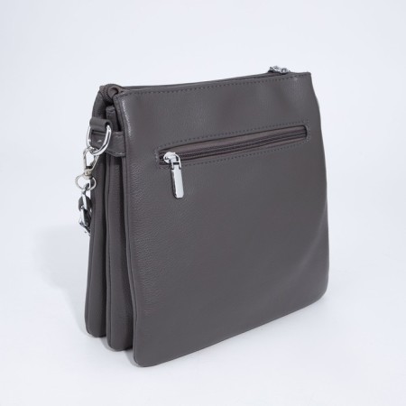 Bag Cross-Bodi with a zipper, gray color-1