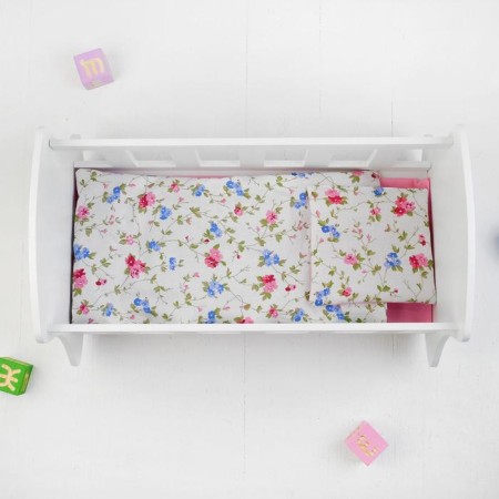 Coting - cradle "Lulia" white, with bedding, mix-1