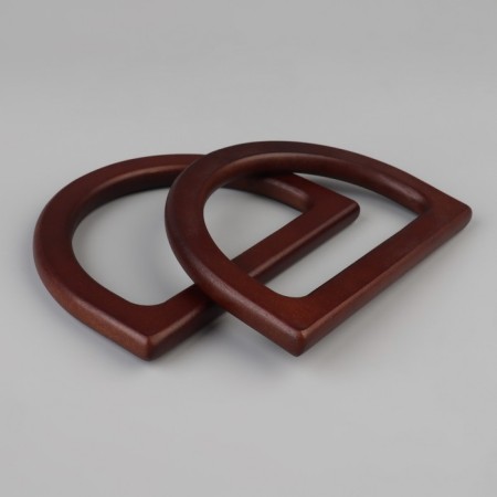 Handles for the bag wooden, 12 × 8.5 cm, 2 pcs, dark brown color-3
