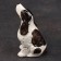 Porcelain figurine "Russian spaniel sits", 9 cm, author's painting