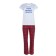 Home female kit “Good Morning” (T -shirt/Pants), white/red color, size 46