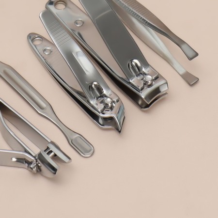 Manicure set, 10 items, in case, brown color-5