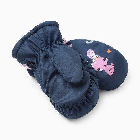 Winter children's mittens minku, dark blue color, 18cm-1