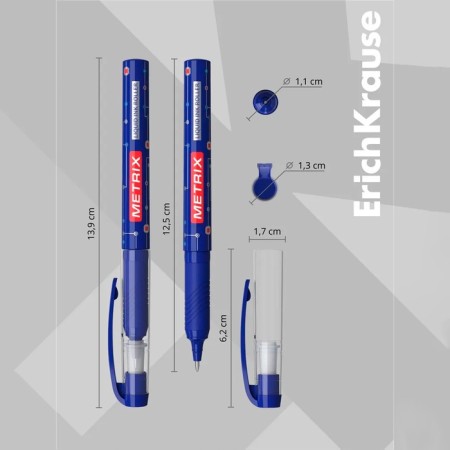 Erich Krause Metrix-roller, node 0.5, blue ink, letter length of 1200 meters-3