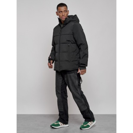 Winter ski skid male, size 54, black color-1