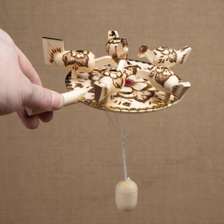 Souvenir "pecking chickens", Zhzhnyka, wood, 15 cm-3