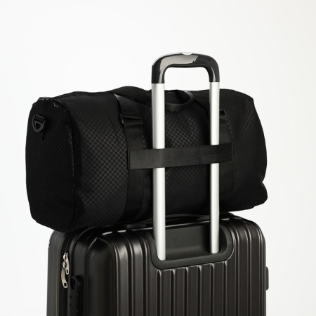 Road bag with lightning, external pocket, suitcase holder, long belt, black color-3
