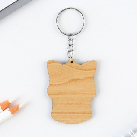 Key keychain wooden anime "in headphones"-3