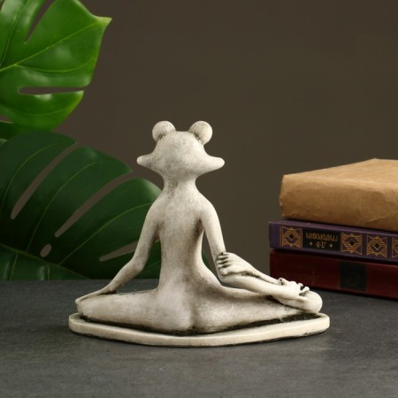 Figure "Frog Yog Lotos" 16x21x11sm, Gray Stone-3