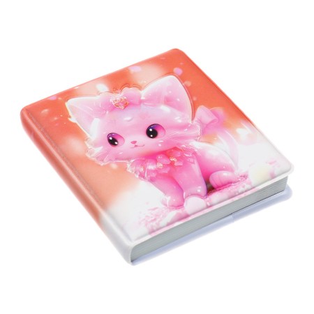 Notebook Gift Book 96l, Line, Color Block, PVC Cat cover 3D (9.5x10.5cm)-3