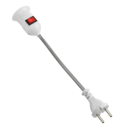 Wall-patron, e27, flexible 200 mm with a switch, white-1