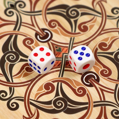 Wooden backgammon with checkers "Horse-21", board game, 40 x 40 cm-6