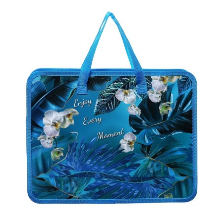 Folder with A4 calligrata "flowers", 330 x 260, plastic, mix-7