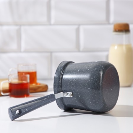 Turk Dolyana “Marble Gray”, 600 ml, D = 10 cm, 20.5 × 10 × 14 cm, plastic handle, anti -stick coating, induction, color gray-2