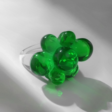 Ring "Molecules", green color, 17 size-3