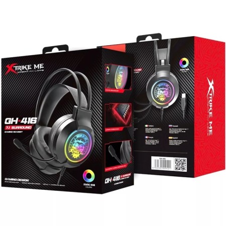 Headphones XTRIKE ME GH-416, game, full-size, backlight, MIC, USB, 2 m, black-7