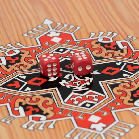 Zeleny pattern backgammon, wooden board 50 x 50 cm, with a field for playing checkers-4