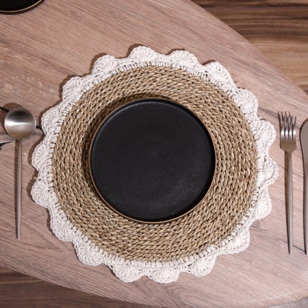 Wicker rug round 35 cm-5