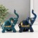 Souvenir Polystone "Blue Elephant with a Golden Pattern on the Popon" MIX 13x5x11 cm