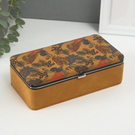 Casket to the leatherette for jewelry "Palm leaves" plug 10x18x6 cm