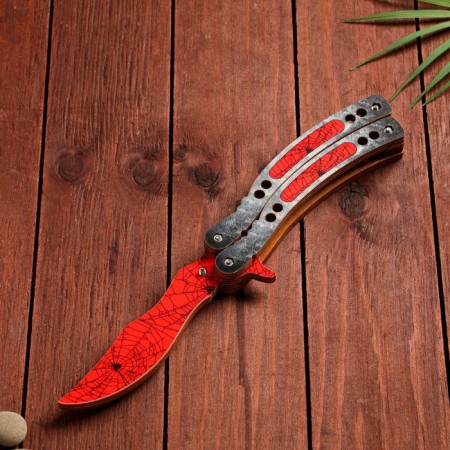 Wooden souvenir "Butterfly knife" red