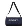 Sports bag with lightning, long belt, black/blue color