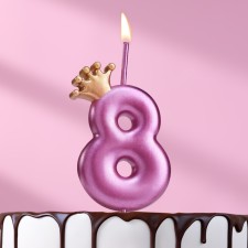 Candle for the Crown cake, number 