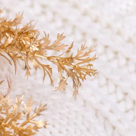 Flowers artificial shine "Fluffy branch" 34 cm, gold-1